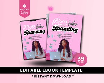 Boss Babe Social Media Branding Guide, Small Business Identity Workbook, Brand Strategy + Marketing Tips, Canva eBook Template