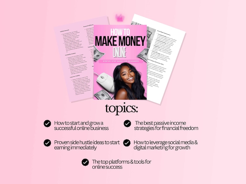How to Make Money Online, Passive Income Strategies & Side Hustle Guide, Digital Business + Work from Home Ideas, Digital eBook image 3