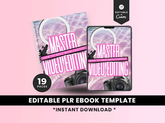 Master Video Editing with CapCut Guide, PLR MRR eBook & Editable Canva Template for Content Creators, Social Media Managers, Influencers