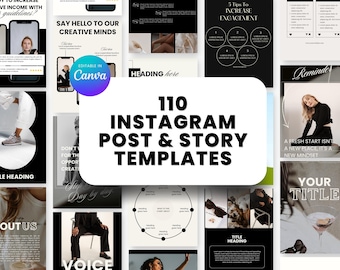120 Luxury Instagram Social Media Templates - Done For You Canva Templates for Social Media Managers, Coaches, Digital Marketing - PLR & MRR