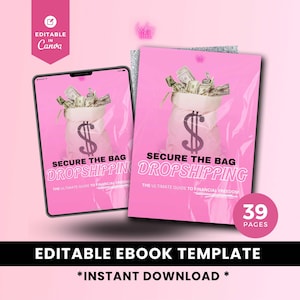 Guide för framgång med dropshipping, e-handelsstrategi, marknadsföringstips och automatisering – mall för digital Canva-e-bok