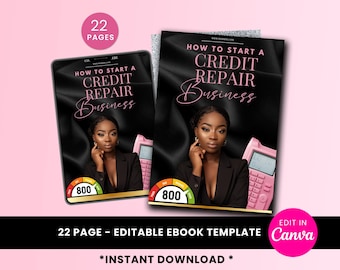 How to Start A Credit Repair Business eBook, PLR Editable Template, DIY Credit Repair Guide, Small Business Financing Financial Independence