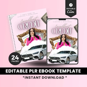 Girls Credit eBook Template for Teens Girls: DIY Guide to Excellent Credit, Editable Canva Finance Planner & Budget Organizer