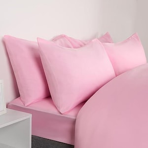Juego de cama completo de 4 piezas 100 % algodón: juego de funda nórdica teñida para cama individual, doble, tamaño king: funda nórdica, sábana ajustable y fundas de almohada