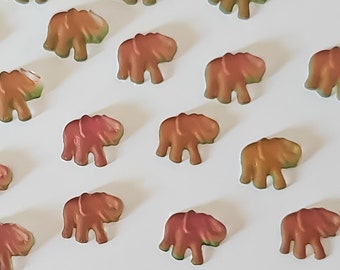 Cabujones laminados con forma de elefante en vidrio esmerilado Vitrail de Preciosa