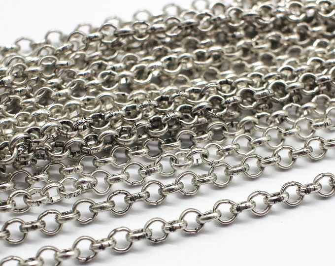 Silver Rolo Chain India 5 Feet Antique Silver Rolo Chain 4x1mm - Etsy