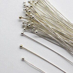 50 Vintage Silver Ball Head Pins 2 3/4 Inch
