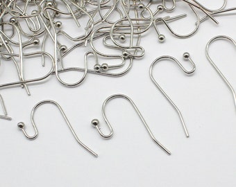 10 Pair Silver Plated French Ball Ear Wires