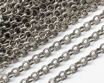 5 Feet Antique Silver Rolo Chain 4.8x1.5mm