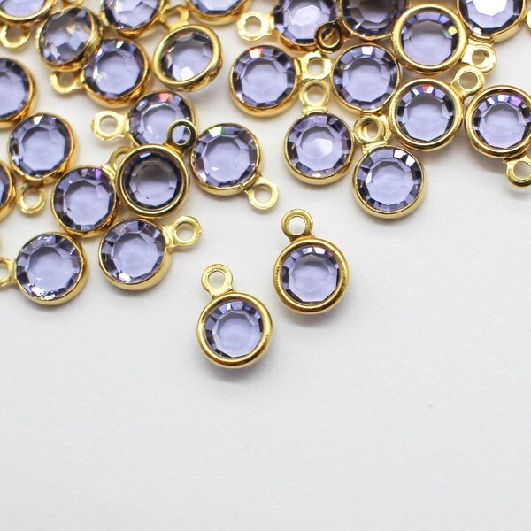 4mm Tanzanite Gold Plated Channel Set Crystals