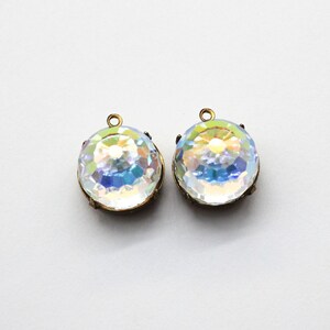 Unusual Vintage Swarovski AB Crystal Ball Pendant 14mm