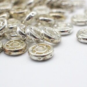 10 Silver Plated Unusual Rhinestone Beads 12mm