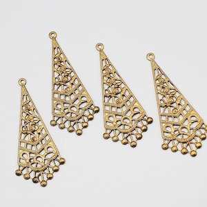 Oxidized Brass Ornate Victorian Filigree Chandelier Earring Findings