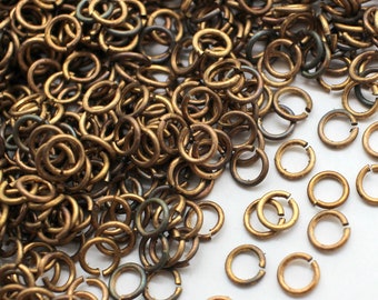 50 Vintage Oxidized Brass Round Jump Rings 6mm ~ 21 Gauge