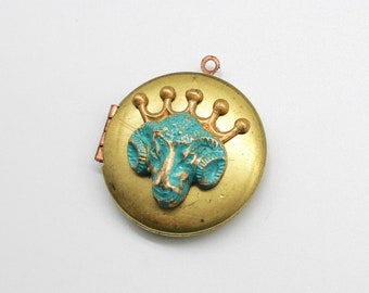 Aries King Assemblage Locket