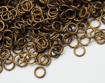 50 Vintage Oxidized Brass Round Jump Rings 5mm ~ 33 Gauge