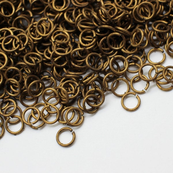 50 Vintage Oxidized Brass Round Jump Rings 5mm ~ 33 Gauge