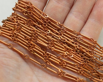 5 Feet Vintage Copper Link Chain Vintage Copper Plated Chain