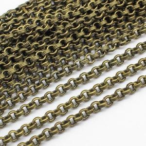 3 Fuß Antike Messing Rolo Kette 4x2mm