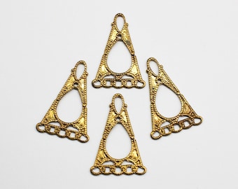 50pcs Antique Brass Earring Connector Earring Accessory Square
