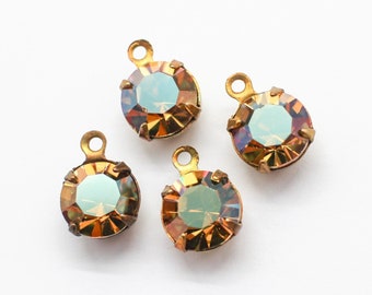 Vintage Celsian Crystal Rivoli Earring Findings Crystal Tiny Pendant Charm 8mm