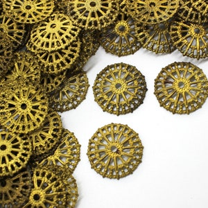 10 Vintage geplottete runde filigrane Stanzteile 23 mm