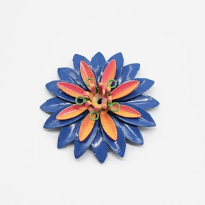 Hand Painted Vintage Flowers ~ Navy Blue