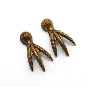 Oxidized Brass Small Chicken Feet