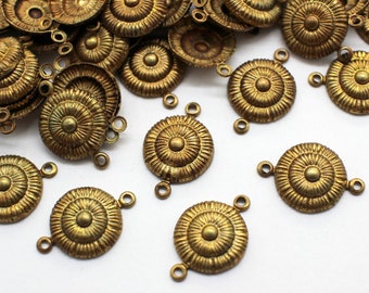 6 Oxidized Brass Boho Connectors