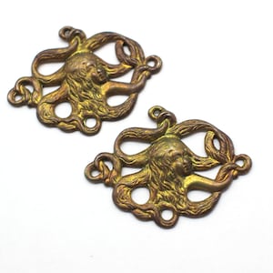 Oxidized Brass Maiden Finding - Lots Of Loops For Dangles And Connectors