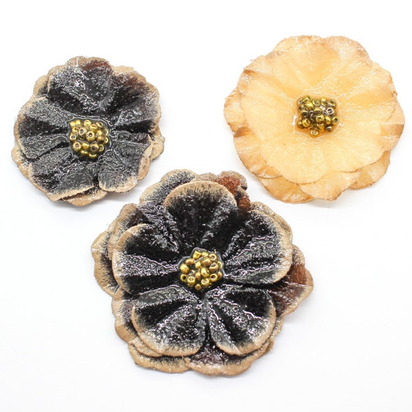 Paper Flowers Encased In Resin