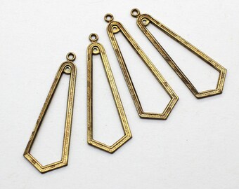 4 Oxidized Brass Earring Dangles