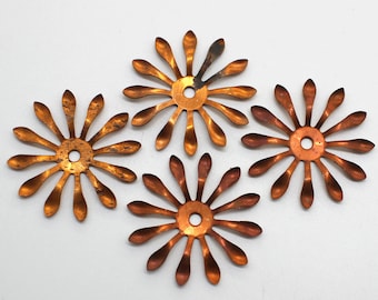 Vintage Copper Metal Flower Findings 29mm - Base Metal Flowers