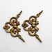2-Piece Brass Oxidized Victorian Filigree Corner Findings For Jewelry Making