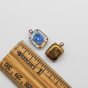 Vintage AB Kristall Swarovski Kristall TTC Mässing Oxinfattningar 10 x 12 mm Oktagon 1 Loop Hängen Örhängen Dinglar bild 5