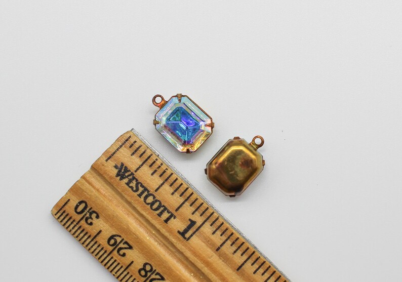 Vintage AB Kristall Swarovski Kristall TTC Mässing Oxinfattningar 10 x 12 mm Oktagon 1 Loop Hängen Örhängen Dinglar bild 5