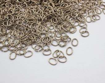 50 Vintage Silver Oval Jump Rings 6x7mm