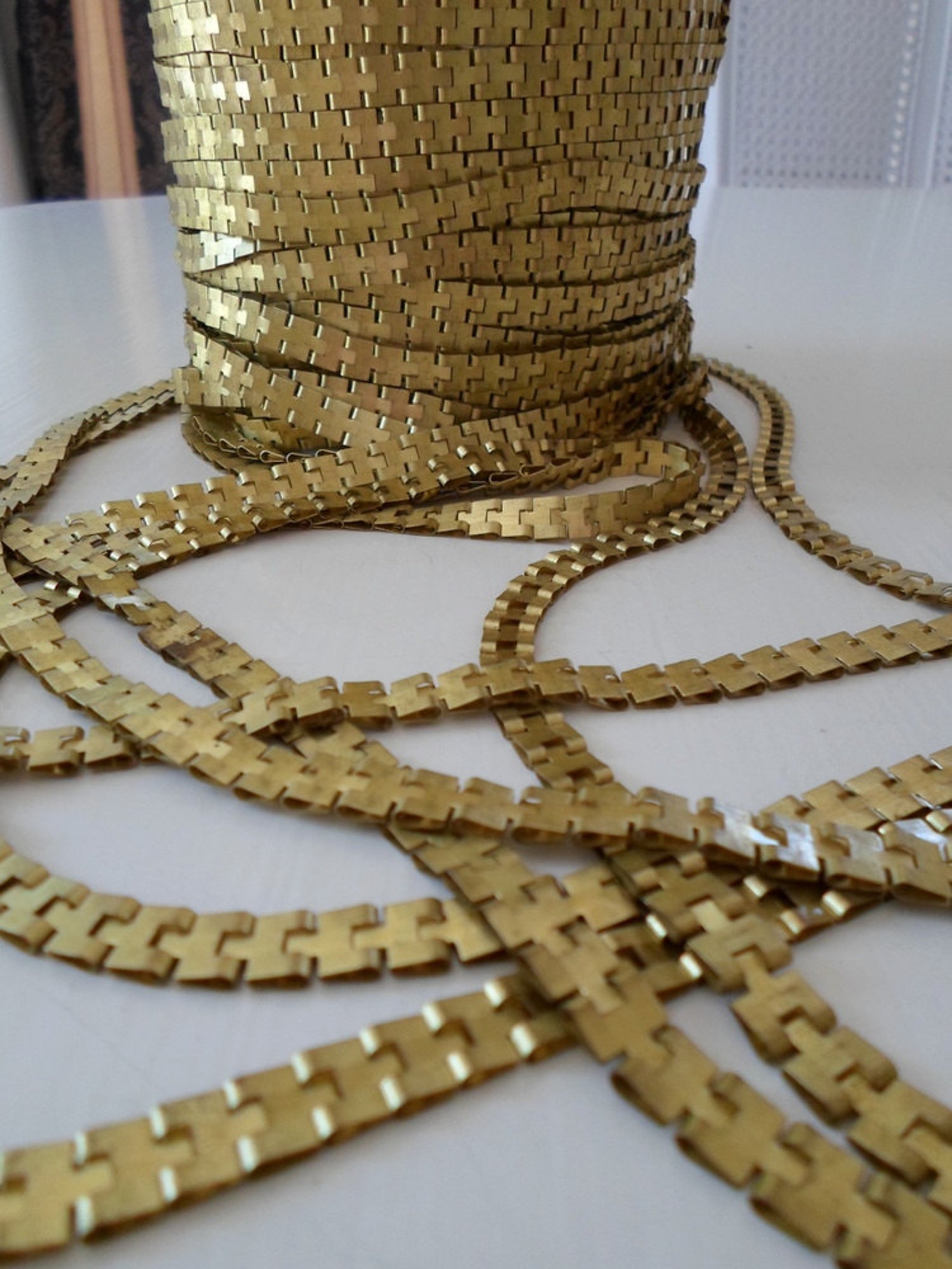Unusual Vintage Brass Puzzle Chain 3 Feet Vintage Brass - Etsy