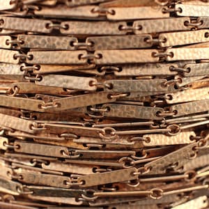 3 Ft Vintage Copper Plated Textured Link Chain