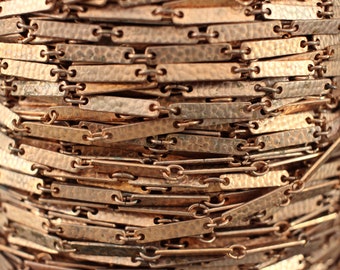 3 Ft Vintage Copper Plated Textured Link Chain