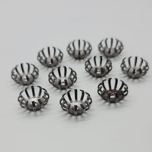 10 Vintage Dark Silver Steel Flower Center Stamen Zubehör