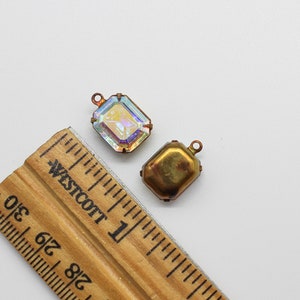 Vintage AB Kristall Swarovski Kristall TTC Mässing Oxinfattningar 10 x 12 mm Oktagon 1 Loop Hängen Örhängen Dinglar bild 6