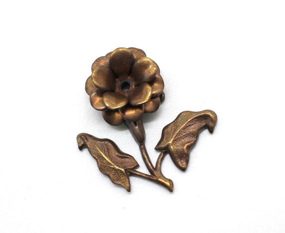 Oxidized Brass Riveted Flower -  Canada