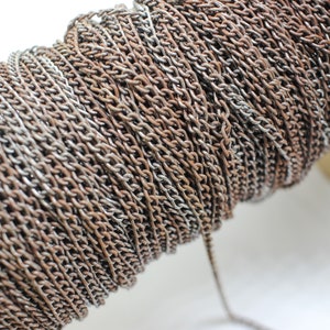 5 Feet Vintage Rusty Silver Tiny Curb Chain