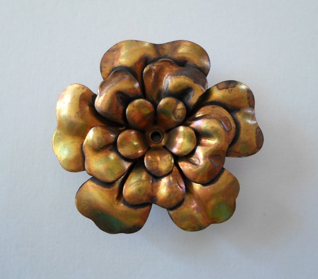 Choose Quantity Large Oxidized Brass Layered Flower Finding 39mm -  New  Zealand