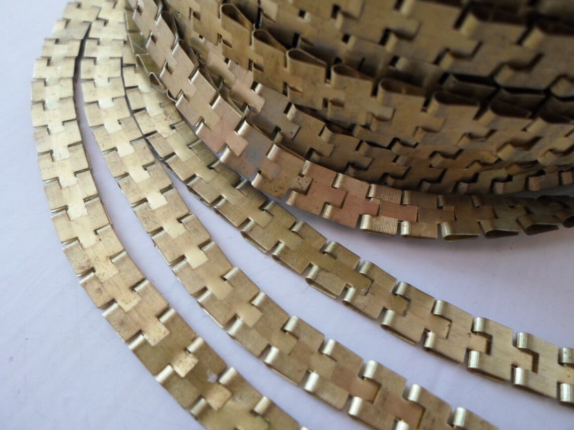 Unusual Vintage Brass Puzzle Chain 3 Feet Vintage Brass - Etsy