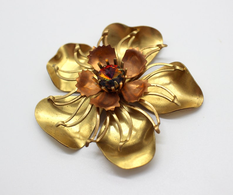 Stackable Brass Flower Findings WVintage Preciosa Rivoli Destash Lot