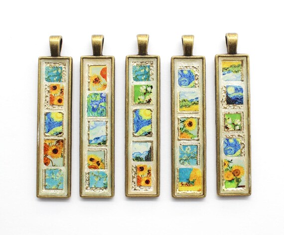 Vincent Van Gogh Art Collage Resin Pendant