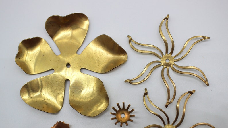 Stackable Brass Flower Findings WVintage Preciosa Rivoli Destash Lot