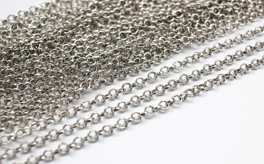 Silver Rolo Chain India 5 Feet Antique Silver Rolo Chain 3x1mm - Etsy